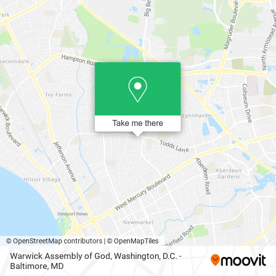 Warwick Assembly of God map