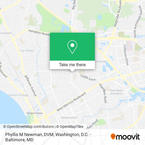 Phyllis M Newman, DVM map