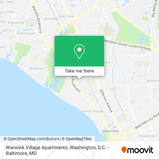 Mapa de Warwick Village Apartments