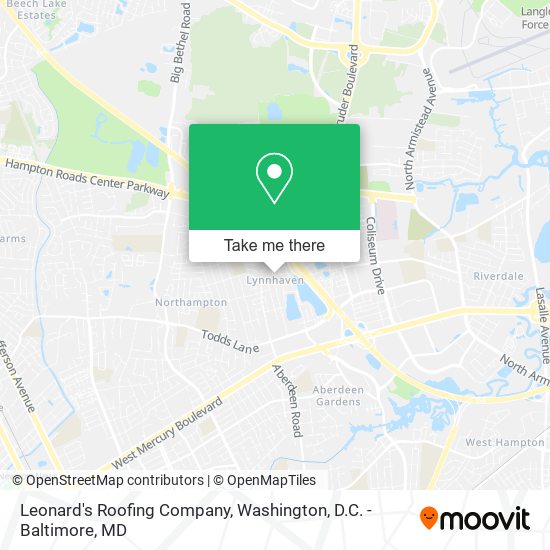 Leonard's Roofing Company map