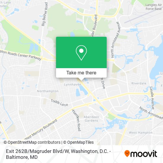 Exit 262B/Magruder Blvd/W map