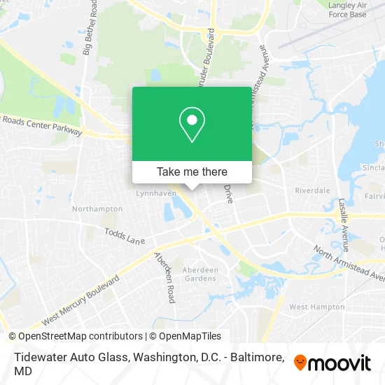 Tidewater Auto Glass map