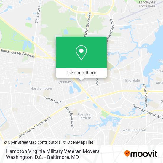 Hampton Virginia Military Veteran Movers map