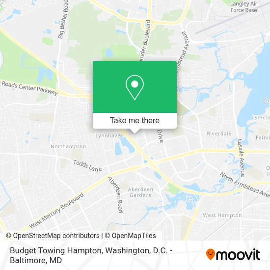Budget Towing Hampton map