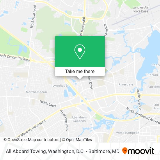 All Aboard Towing map