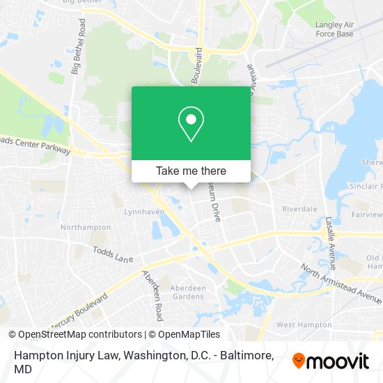 Hampton Injury Law map