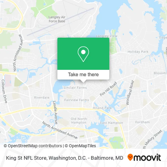 King St NFL Store map