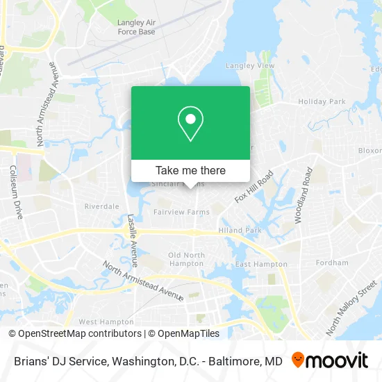 Brians' DJ Service map