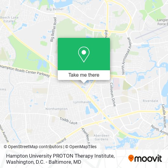 Hampton University PROTON Therapy Institute map