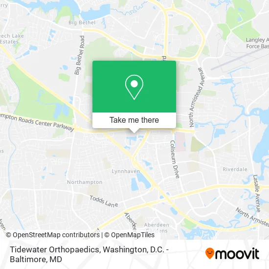 Tidewater Orthopaedics map