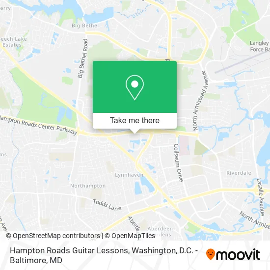 Hampton Roads Guitar Lessons map