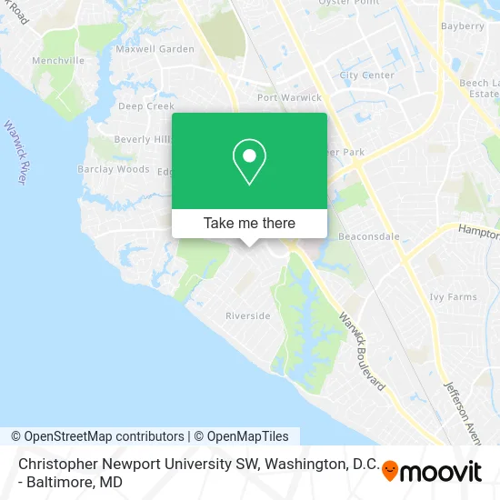 Christopher Newport University SW map