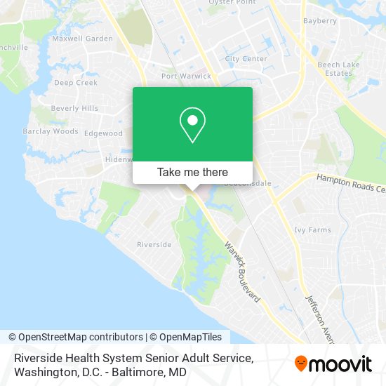 Riverside Health System Senior Adult Service map