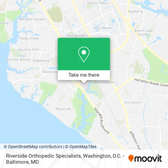 Riverside Orthopedic Specialists map