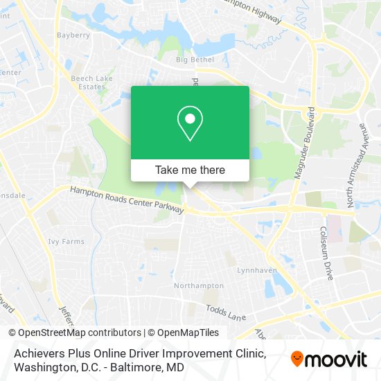 Achievers Plus Online Driver Improvement Clinic map