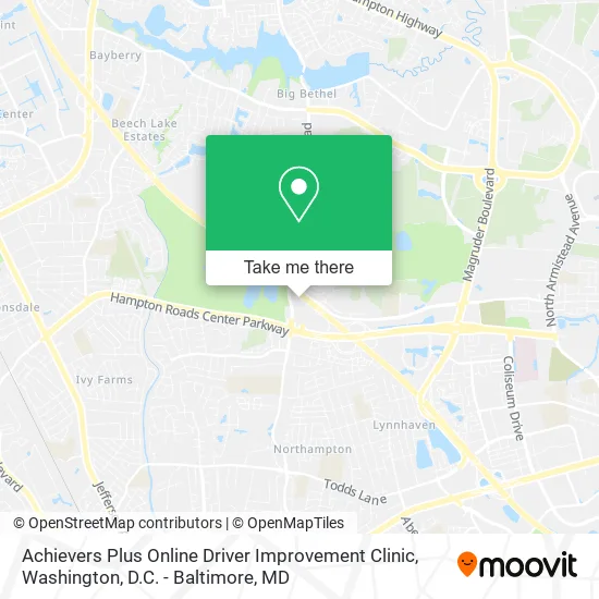 Achievers Plus Online Driver Improvement Clinic map