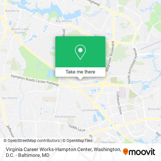 Mapa de Virginia Career Works-Hampton Center