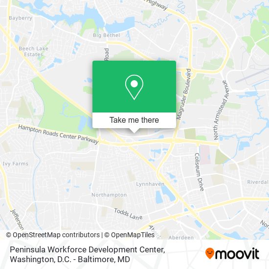 Mapa de Peninsula Workforce Development Center