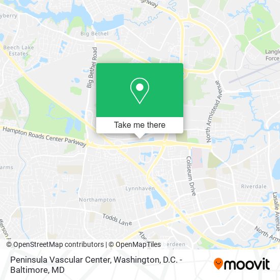 Peninsula Vascular Center map