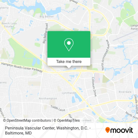 Peninsula Vascular Center map