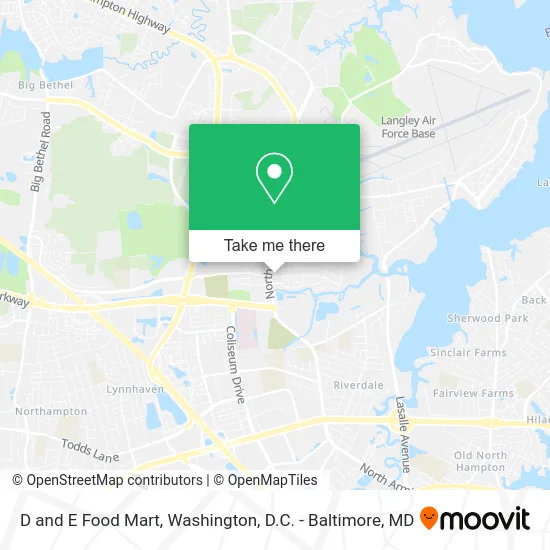 D and E Food Mart map