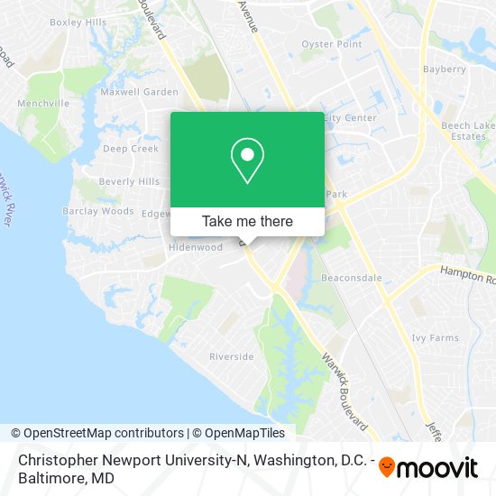 Mapa de Christopher Newport University-N