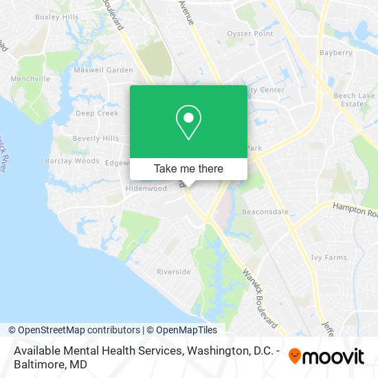 Available Mental Health Services map