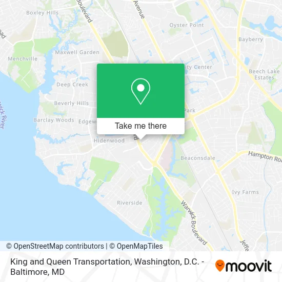 King and Queen Transportation map