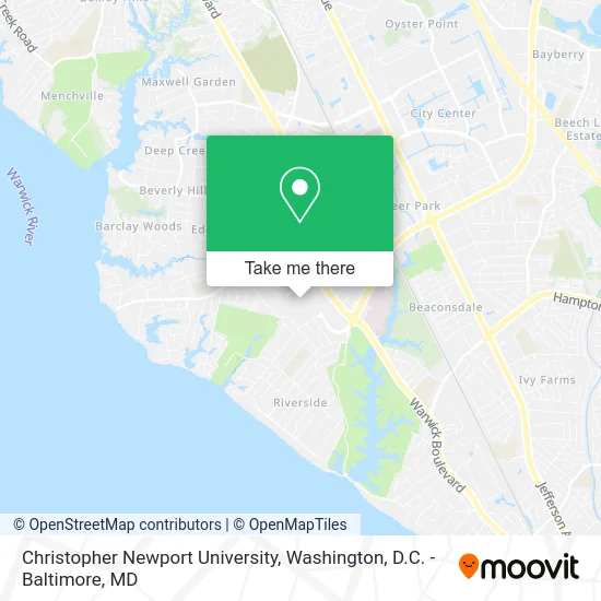 Christopher Newport University map