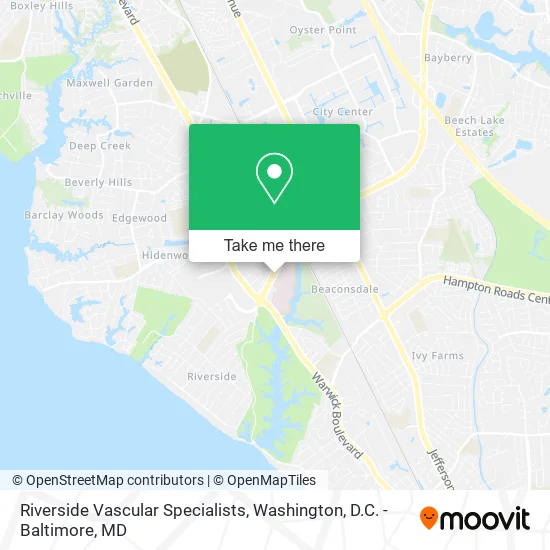 Riverside Vascular Specialists map