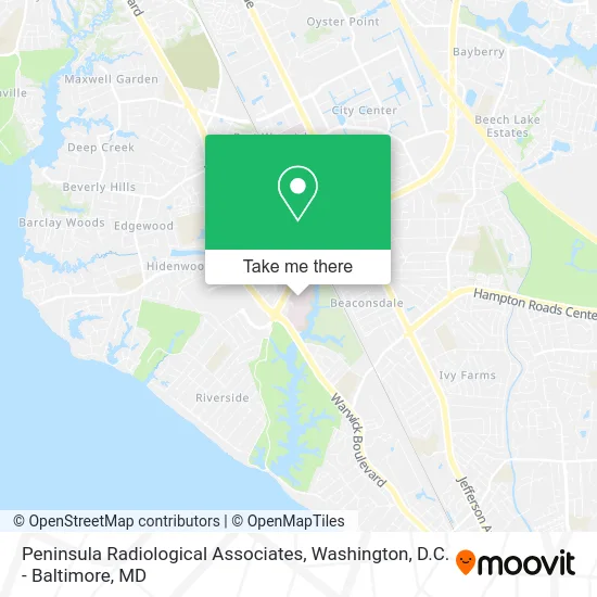 Peninsula Radiological Associates map