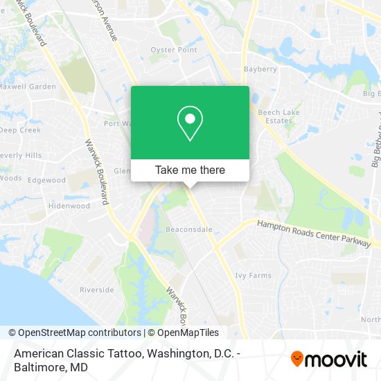 American Classic Tattoo map