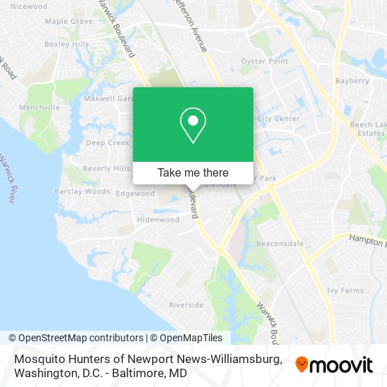 Mapa de Mosquito Hunters of Newport News-Williamsburg