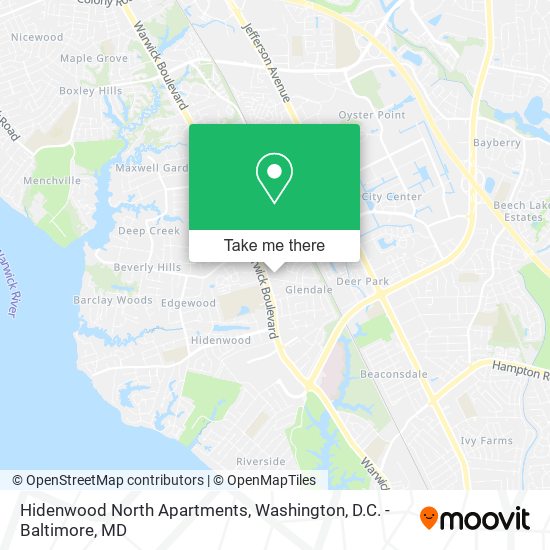 Hidenwood North Apartments map