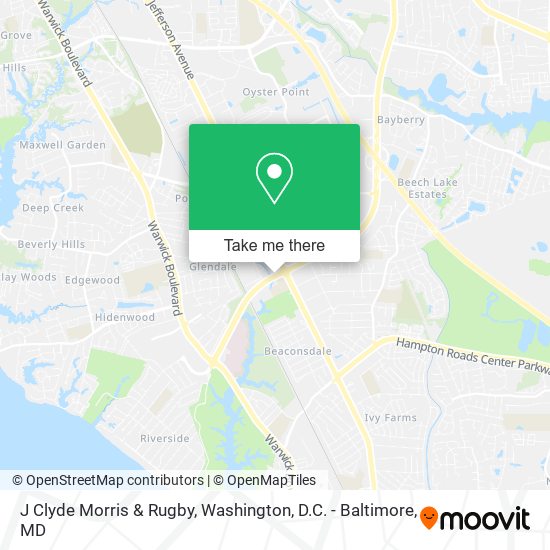 J Clyde Morris & Rugby map