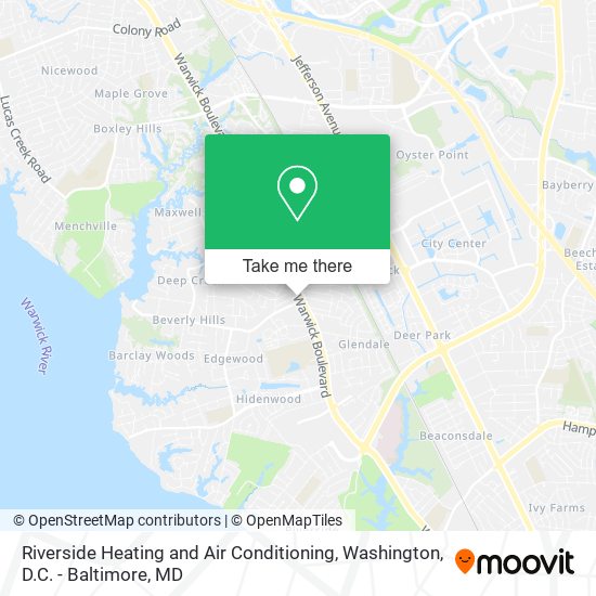 Riverside Heating and Air Conditioning map