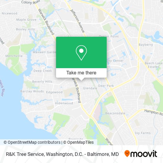 Mapa de R&K Tree Service