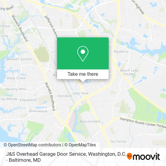 J&S Overhead Garage Door Service map