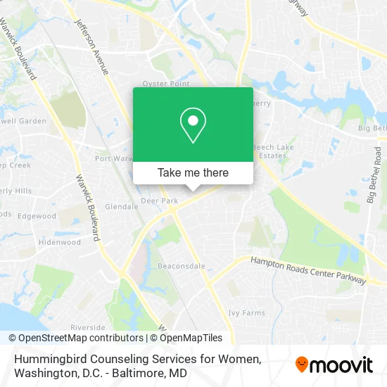 Hummingbird Counseling Services for Women map