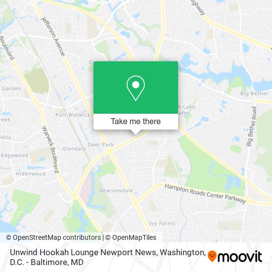 Unwind Hookah Lounge Newport News map