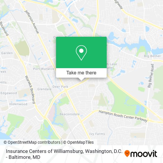 Insurance Centers of Williamsburg map