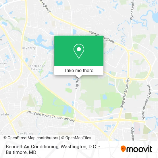 Bennett Air Conditioning map