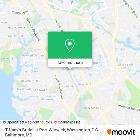 Tiffany's Bridal at Port Warwick map