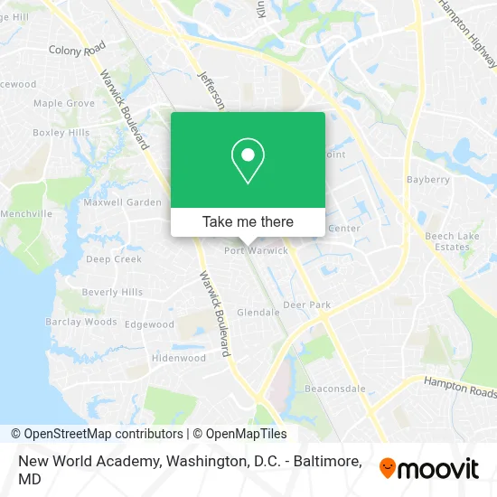 New World Academy map