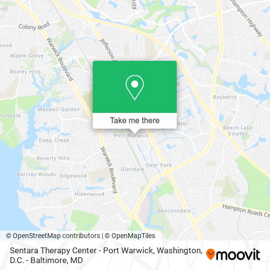 Sentara Therapy Center - Port Warwick map