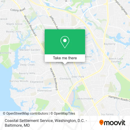 Coastal Settlement Service map