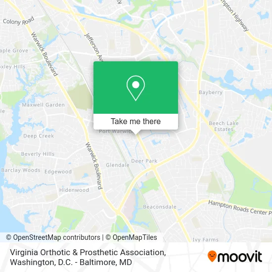 Virginia Orthotic & Prosthetic Association map