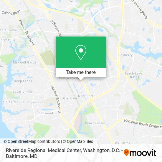 Mapa de Riverside Regional Medical Center