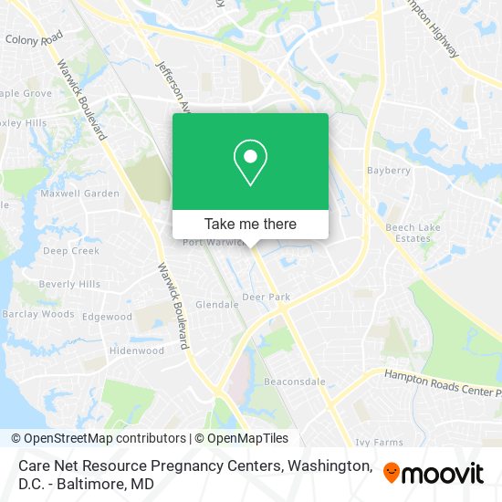 Mapa de Care Net Resource Pregnancy Centers