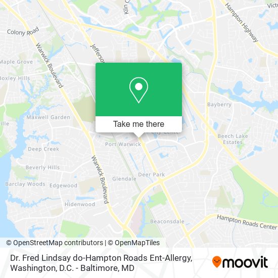 Dr. Fred Lindsay do-Hampton Roads Ent-Allergy map